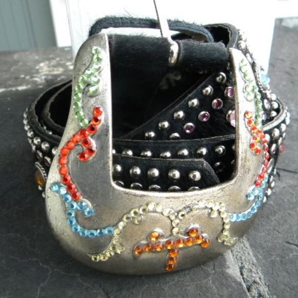 Leatherock Colorful studded/stone Belt main image 6